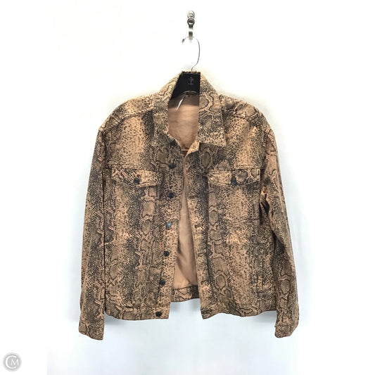 Jacket Denim By Free People In Animal Print, Size: S