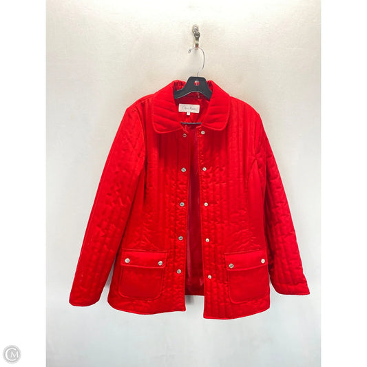 Coat Peacoat By Calvin Klein In Red, Size: L