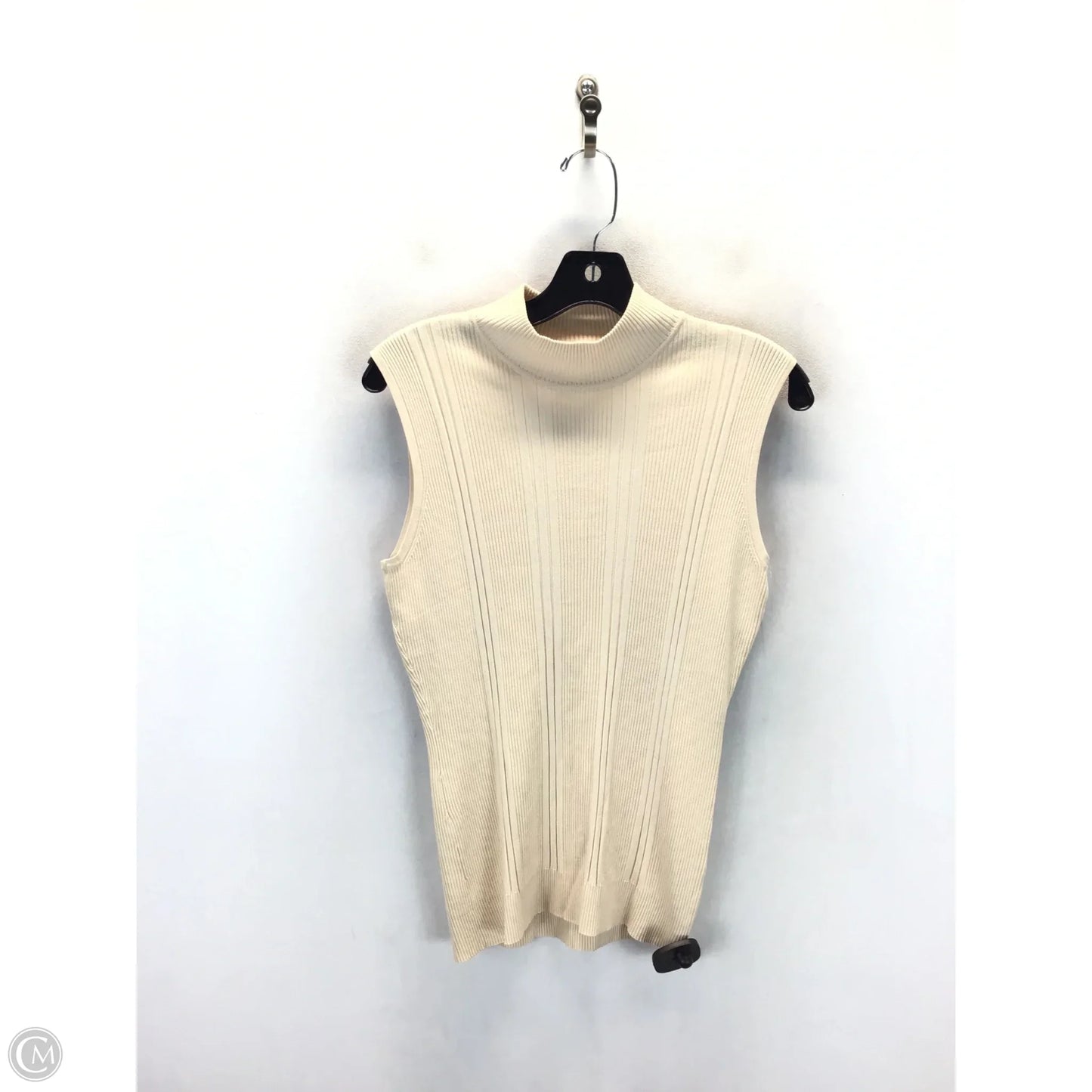 Top Sleeveless By Dressbarn In Cream, Size: L
