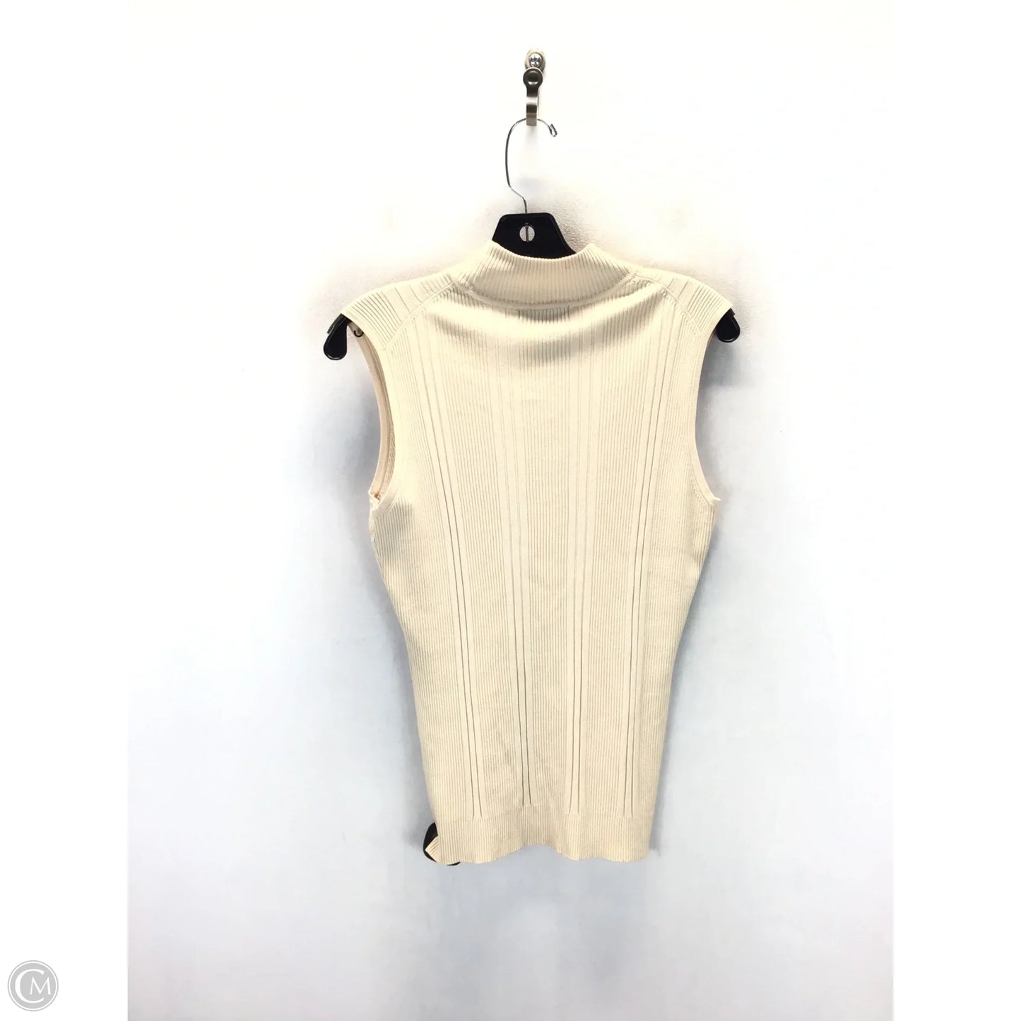 Top Sleeveless By Dressbarn In Cream, Size: L
