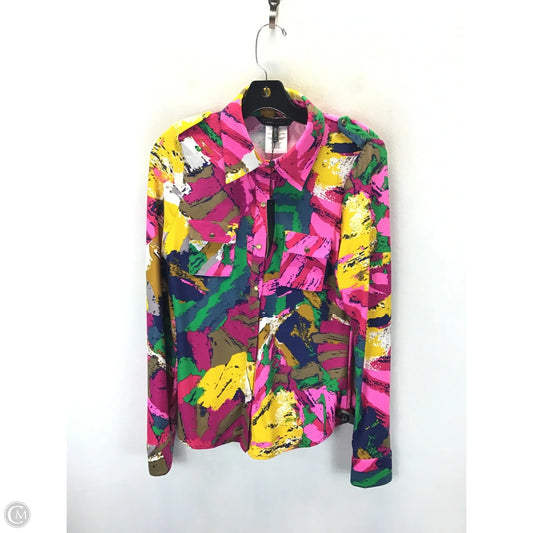 Top Long Sleeve By Bcbg In Multi-colored, Size: Mp