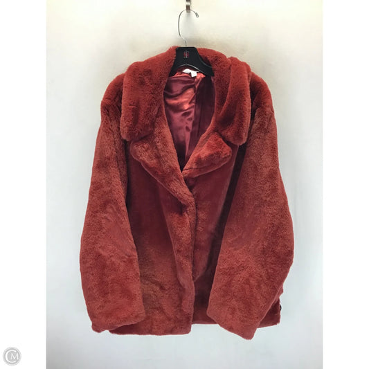 Coat Faux Fur & Sherpa By Time And Tru In Red, Size: 1x