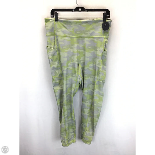 Athletic Leggings By Fabletics In Green & Grey, Size: 1x