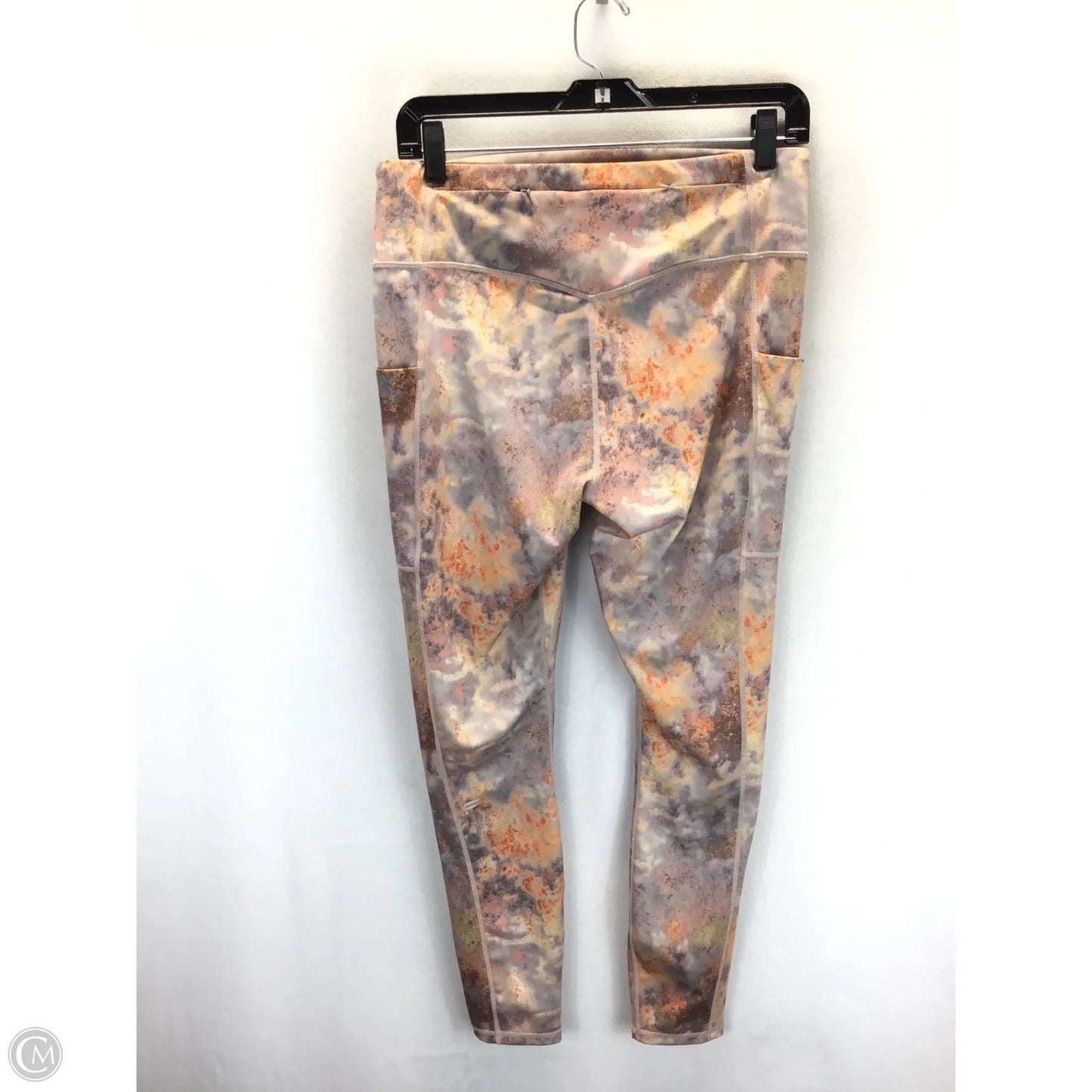 Athletic Leggings By Fabletics In Orange & Tan, Size: Xl