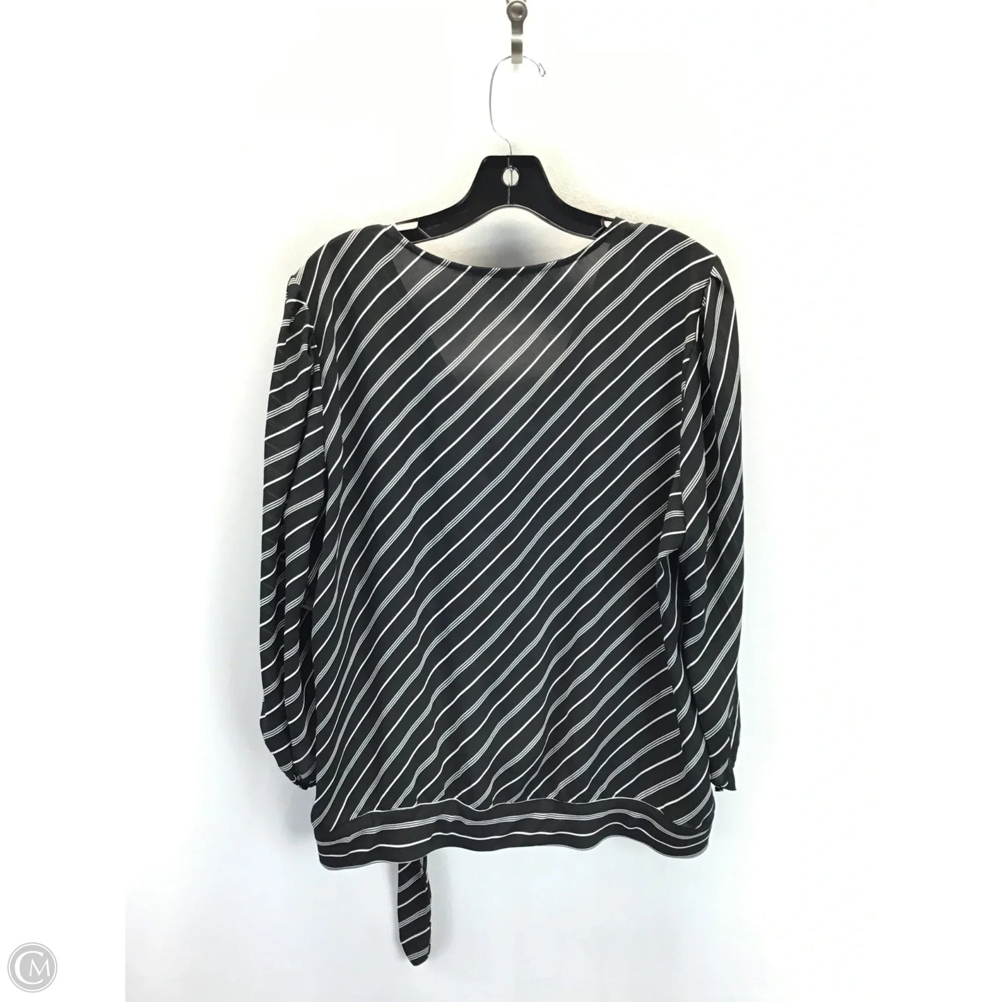 Blouse Long Sleeve By Loft In Black & White, Size: Xl