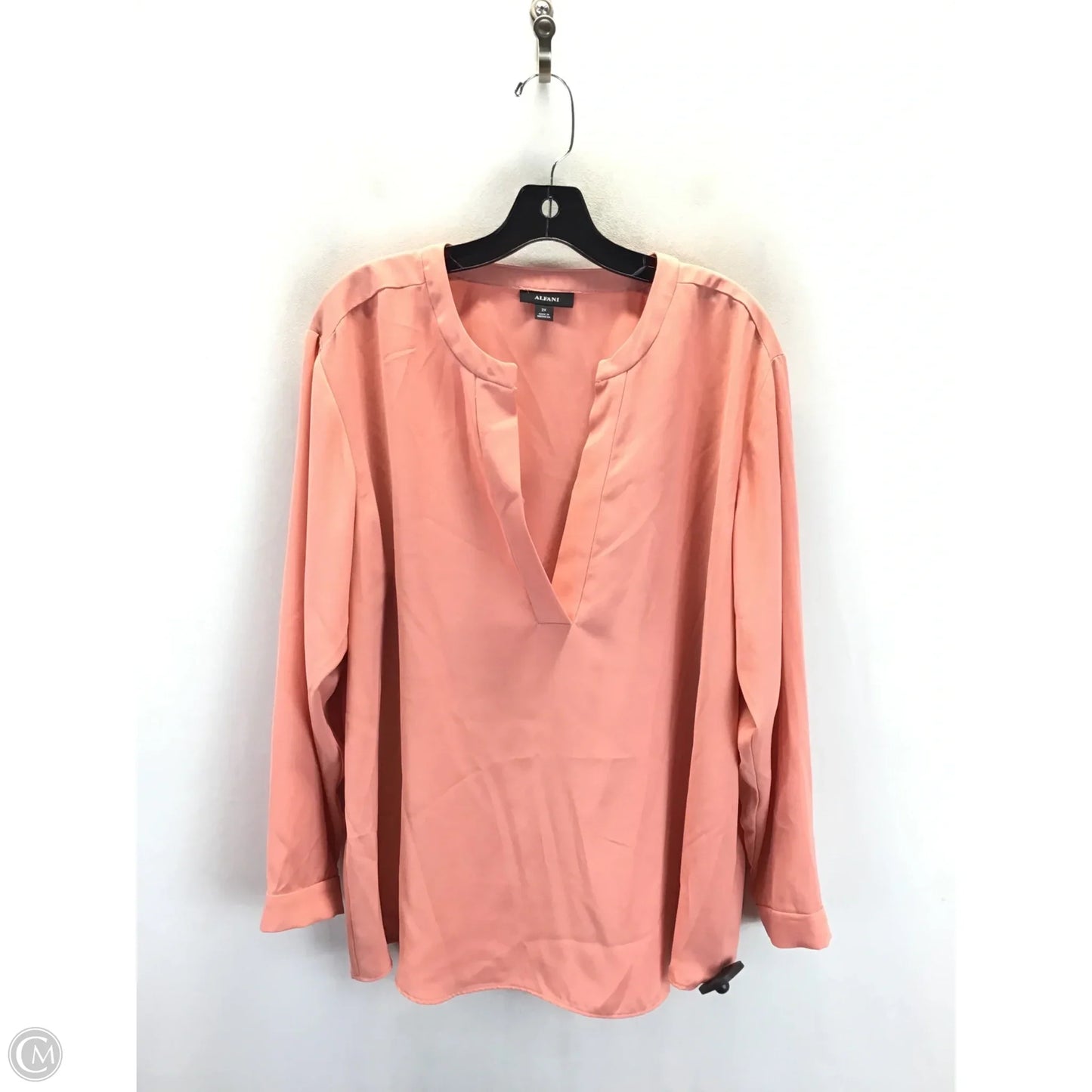 Blouse Long Sleeve By Alfani In Peach, Size: 2x