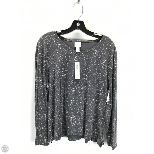 Top Long Sleeve By Chicos In Grey & Pink, Size: 16