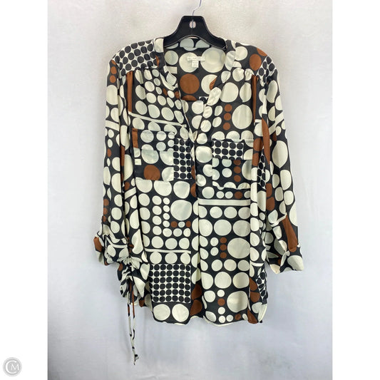 Top Long Sleeve By C Est. 1946 In Black & Brown, Size: 1x