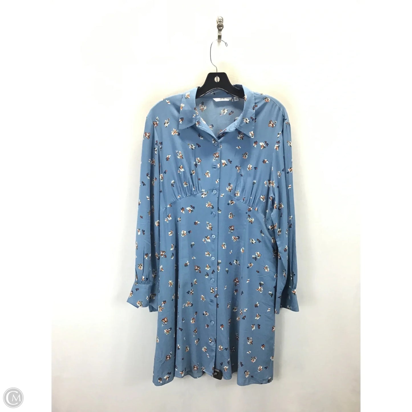 Dress Casual Midi By Uniqlo In Blue, Size: M