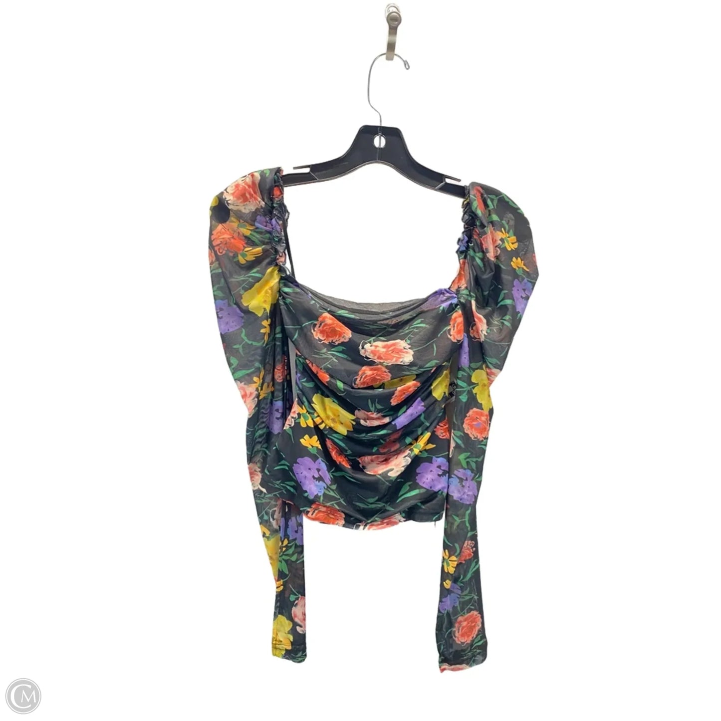 Top Long Sleeve By Shein In Floral Print, Size: S