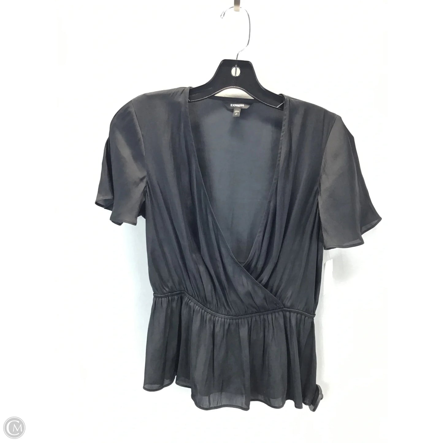 Top Short Sleeve By Express In Black, Size: S