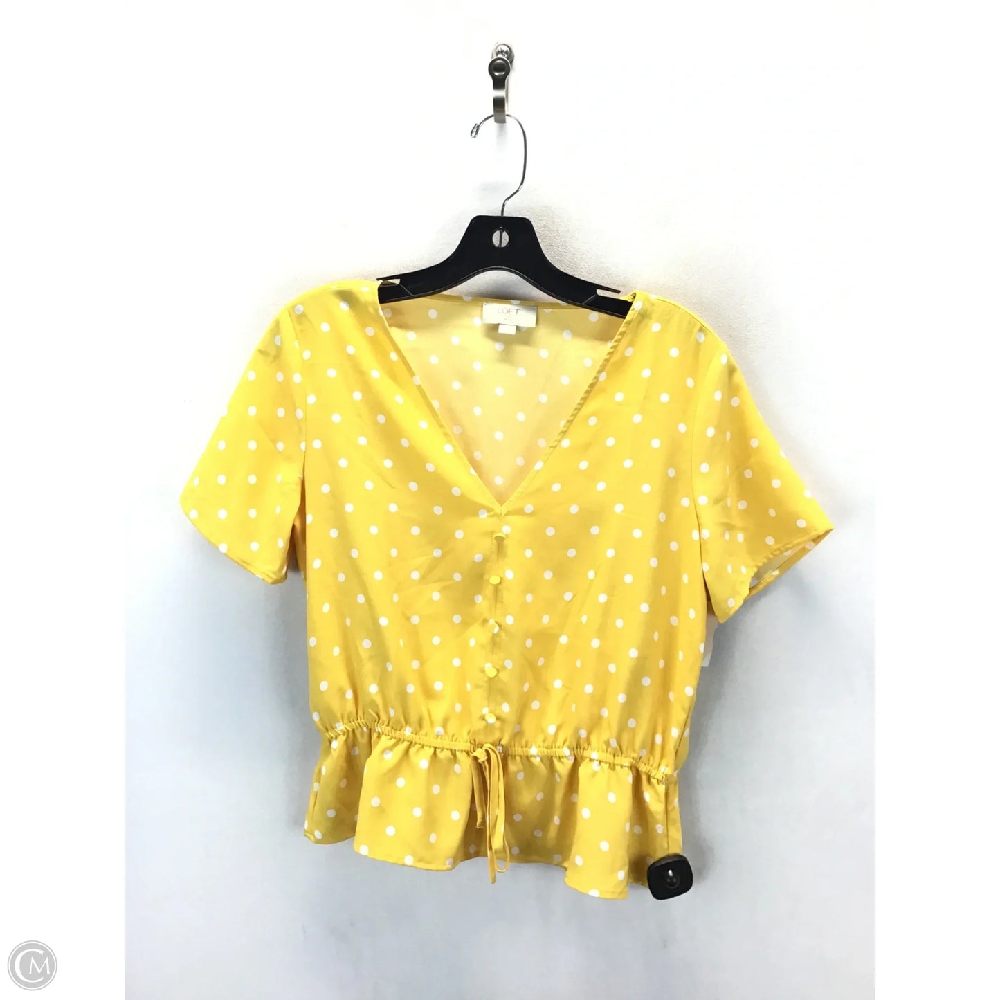 Top Short Sleeve By Loft In Polkadot Pattern, Size: S
