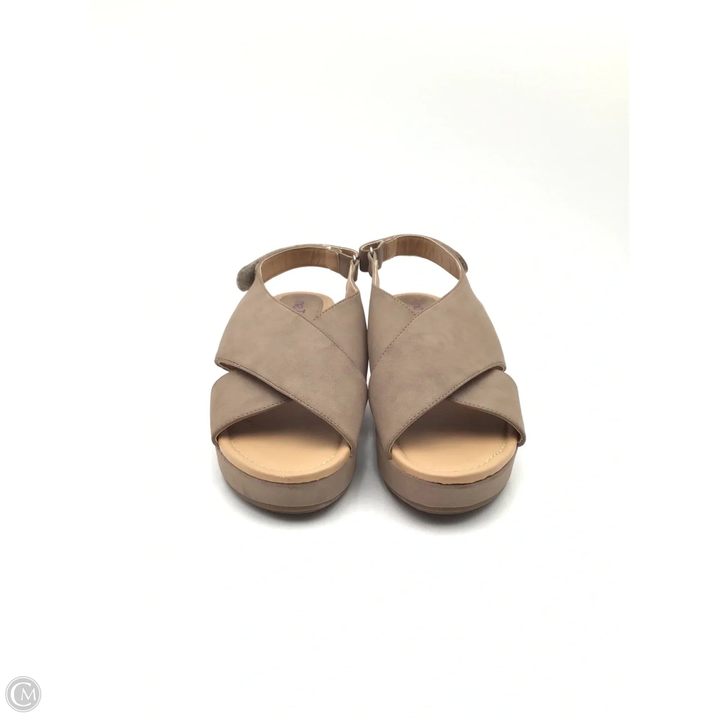 Sandals Heels Wedge By Me Too In Brown, Size: 9.5