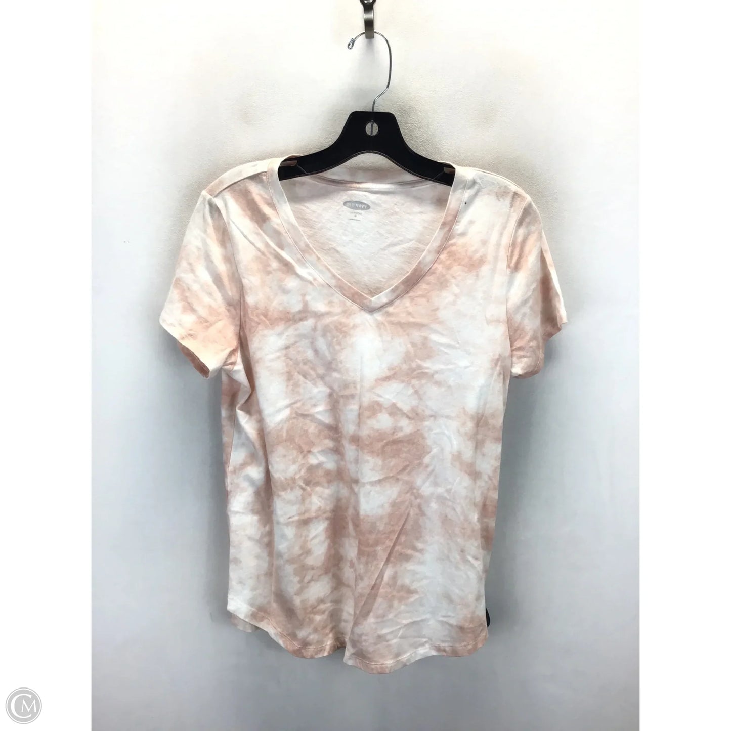 Top Short Sleeve By Old Navy In Pink & White, Size: M