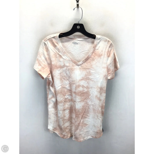 Top Short Sleeve By Old Navy In Pink & White, Size: M