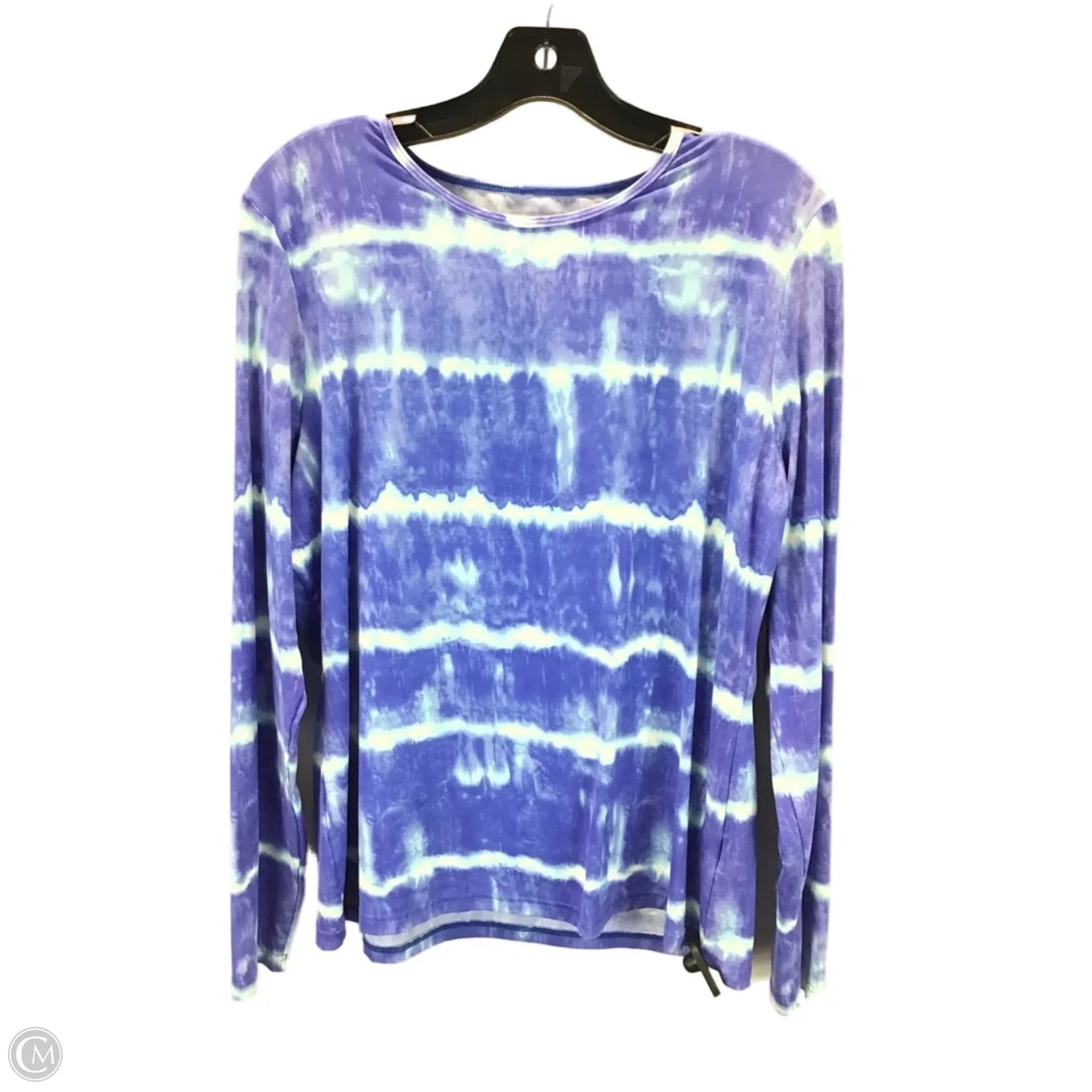 Athletic Top Long Sleeve Crewneck By Lands End In Blue & Purple, Size: L