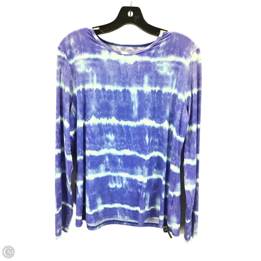 Athletic Top Long Sleeve Crewneck By Lands End In Blue & Purple, Size: L