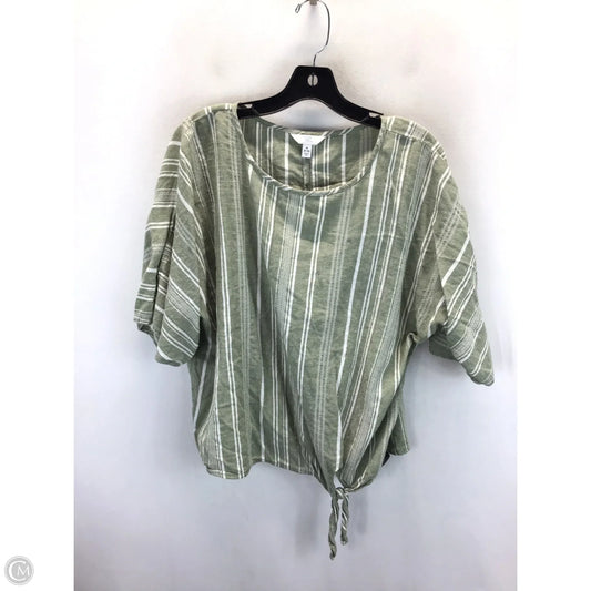 Top Short Sleeve By Time And Tru In Green & White, Size: M