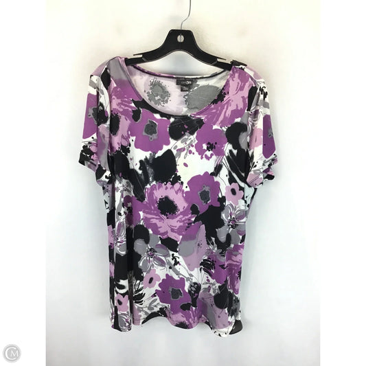 Top Short Sleeve By East 5th In Black & Purple, Size: Xl
