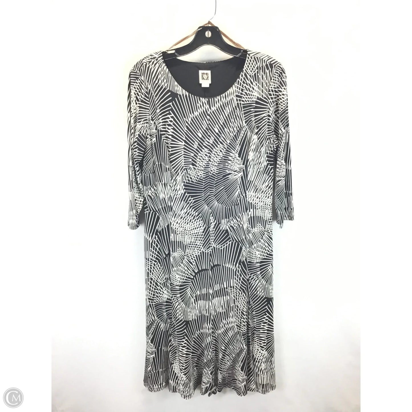 Dress Casual Midi By Anne Klein In Black & White, Size: 12