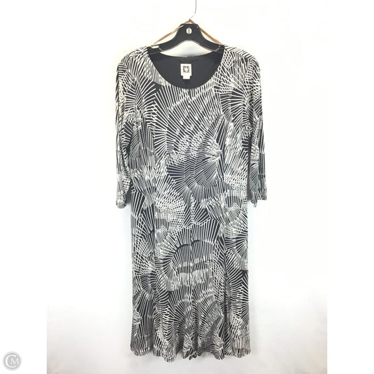 Dress Casual Midi By Anne Klein In Black & White, Size: 12