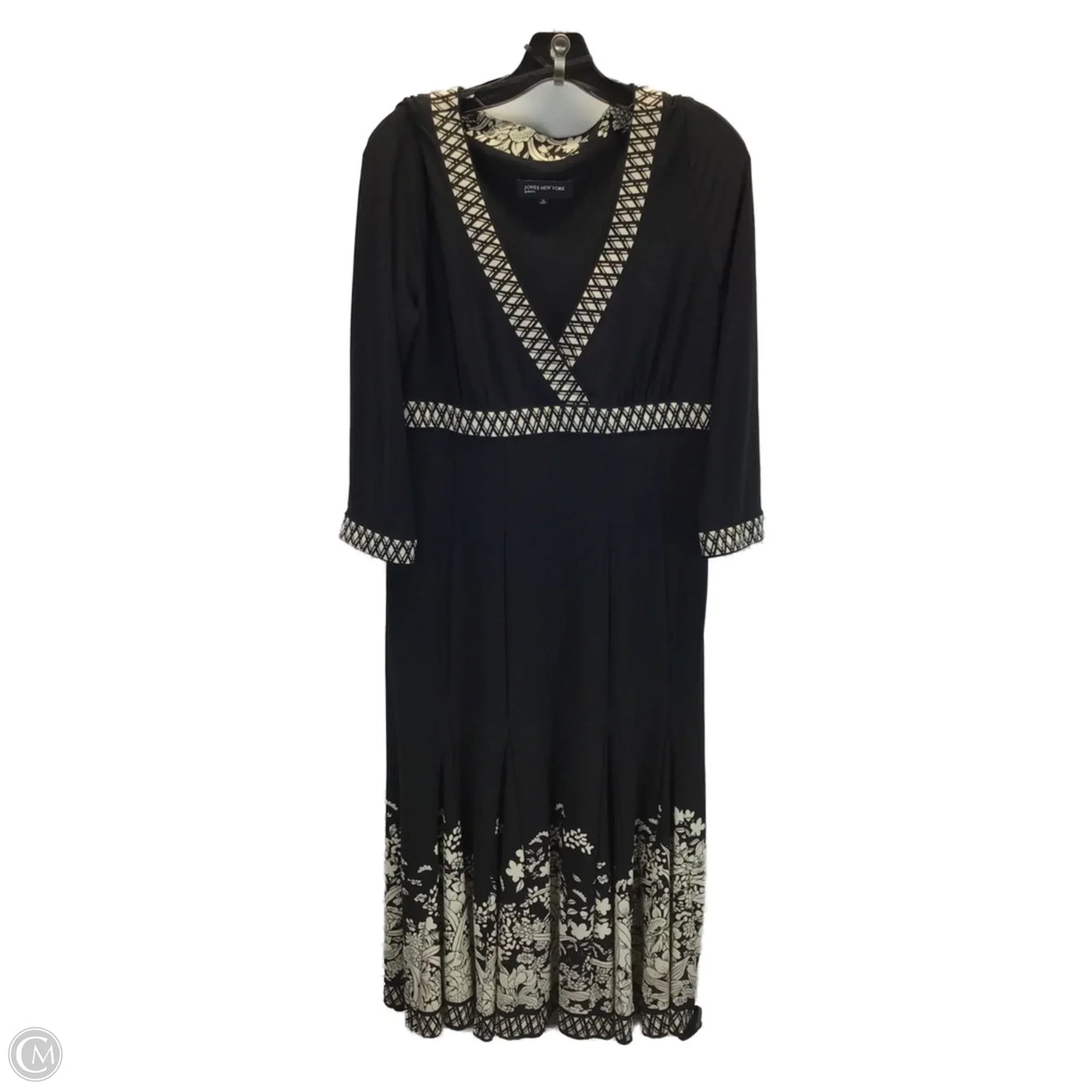 Dress Casual Midi By Jones New York In Black & Cream, Size: 12
