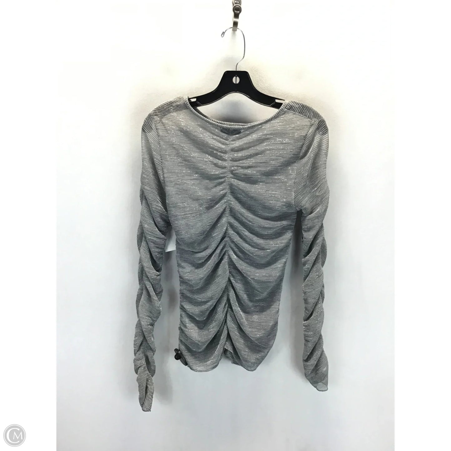 Top Long Sleeve By Topshop In Silver, Size: S