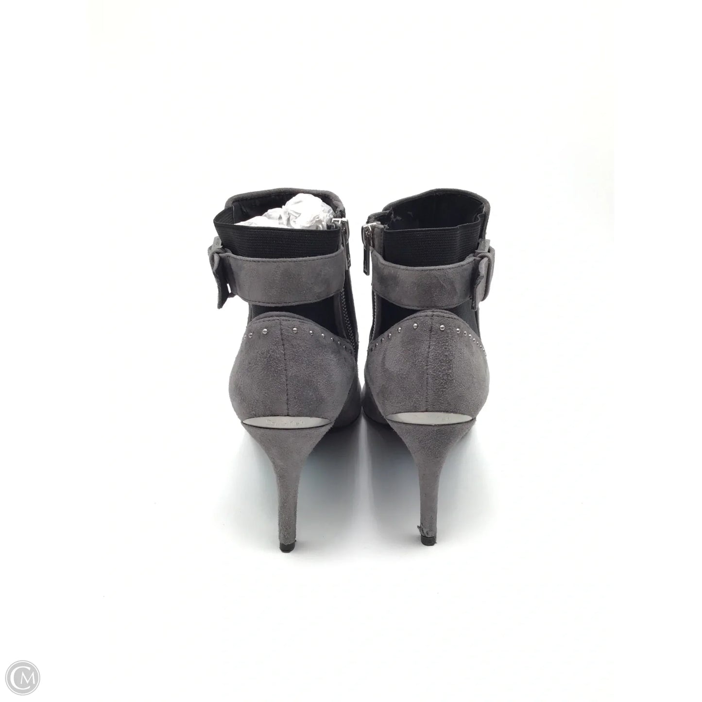 Boots Ankle Heels By Calvin Klein In Grey, Size: 10