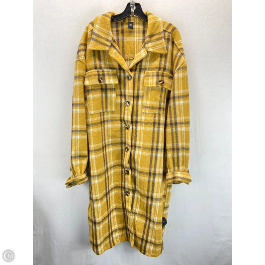 Sweater Cardigan By Clothes Mentor In Plaid Pattern, Size: 1x