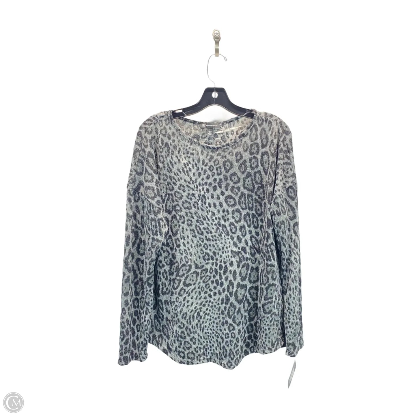 Top Long Sleeve By International Concepts In Grey, Size: L