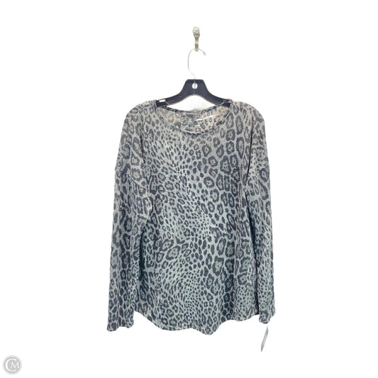 Top Long Sleeve By International Concepts In Grey, Size: L