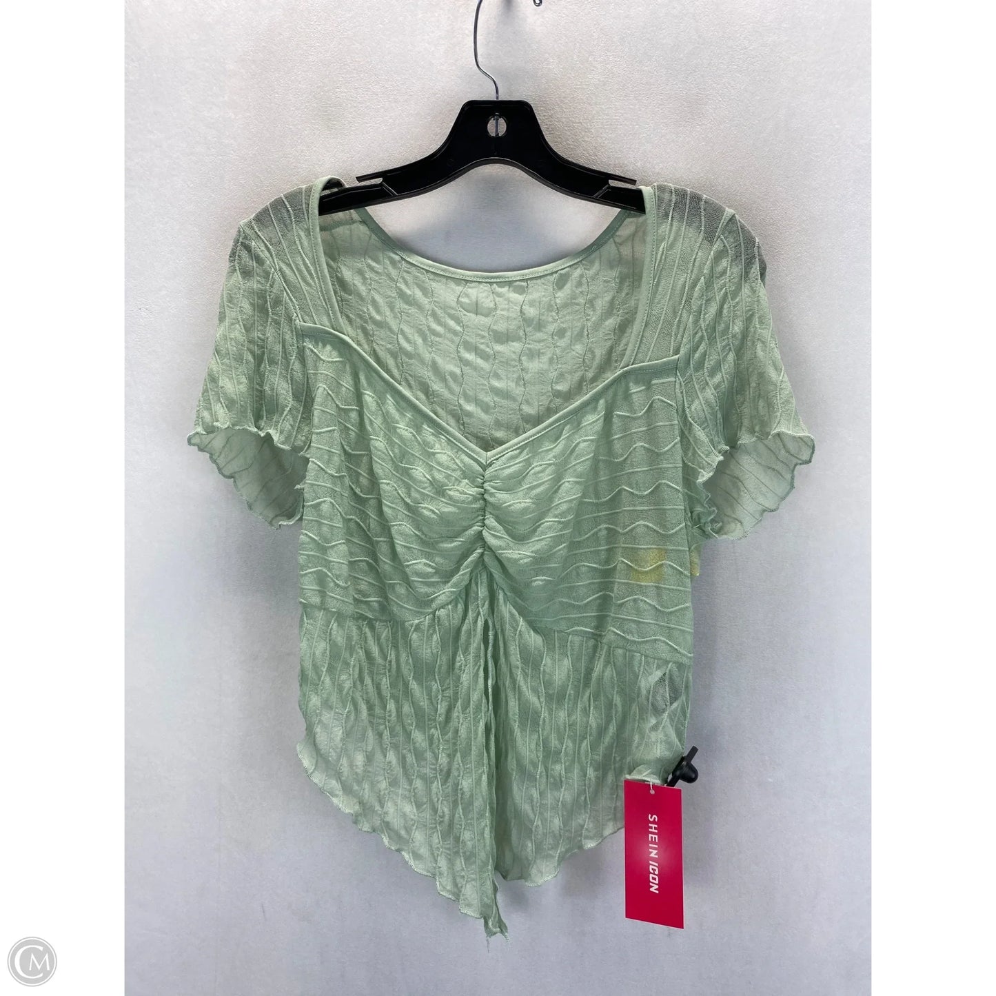Top Short Sleeve By Shein In Green, Size: Xl