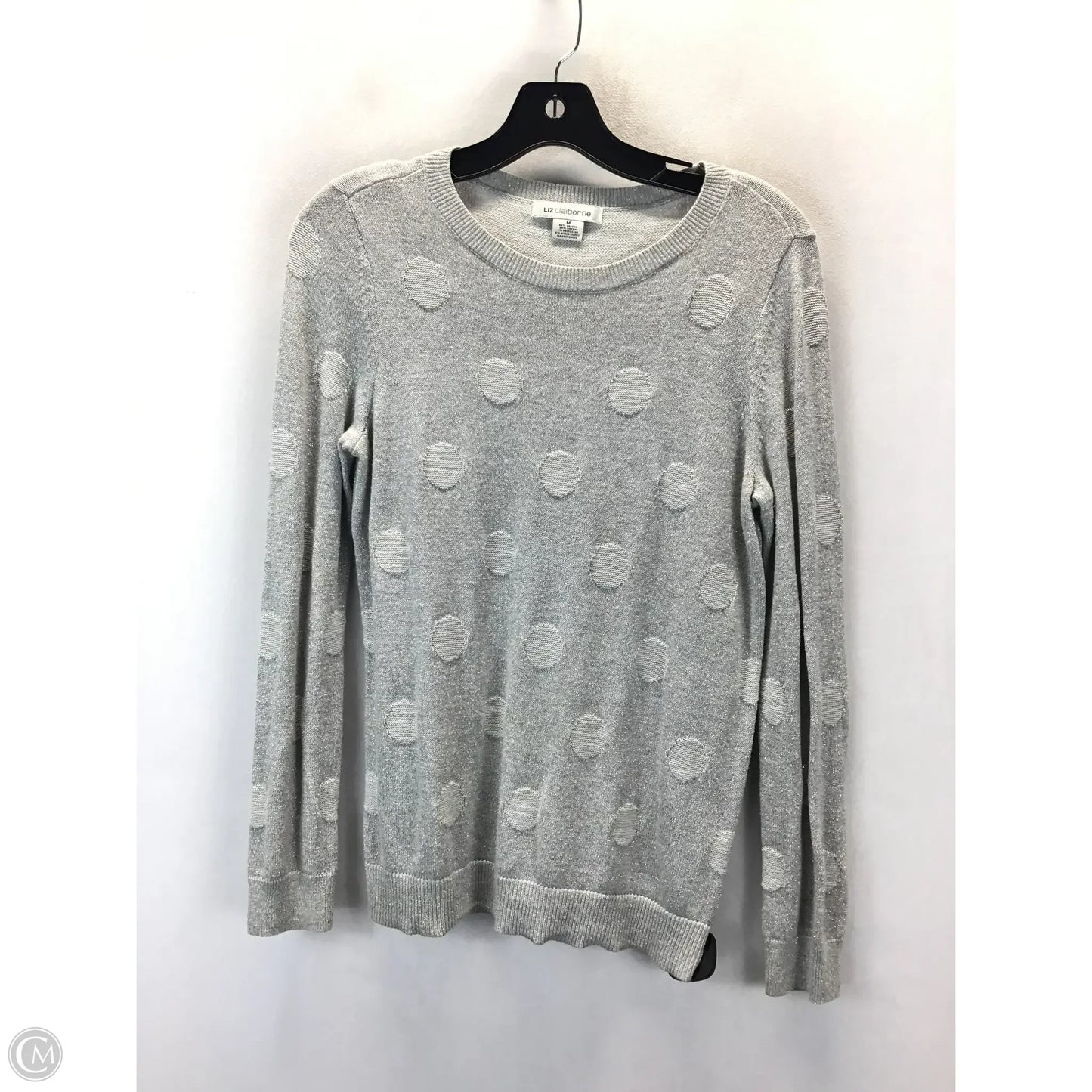Sweater By Liz Claiborne In Silver, Size: M