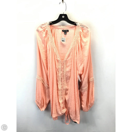 Top Long Sleeve By Rouge In Peach, Size: 2x
