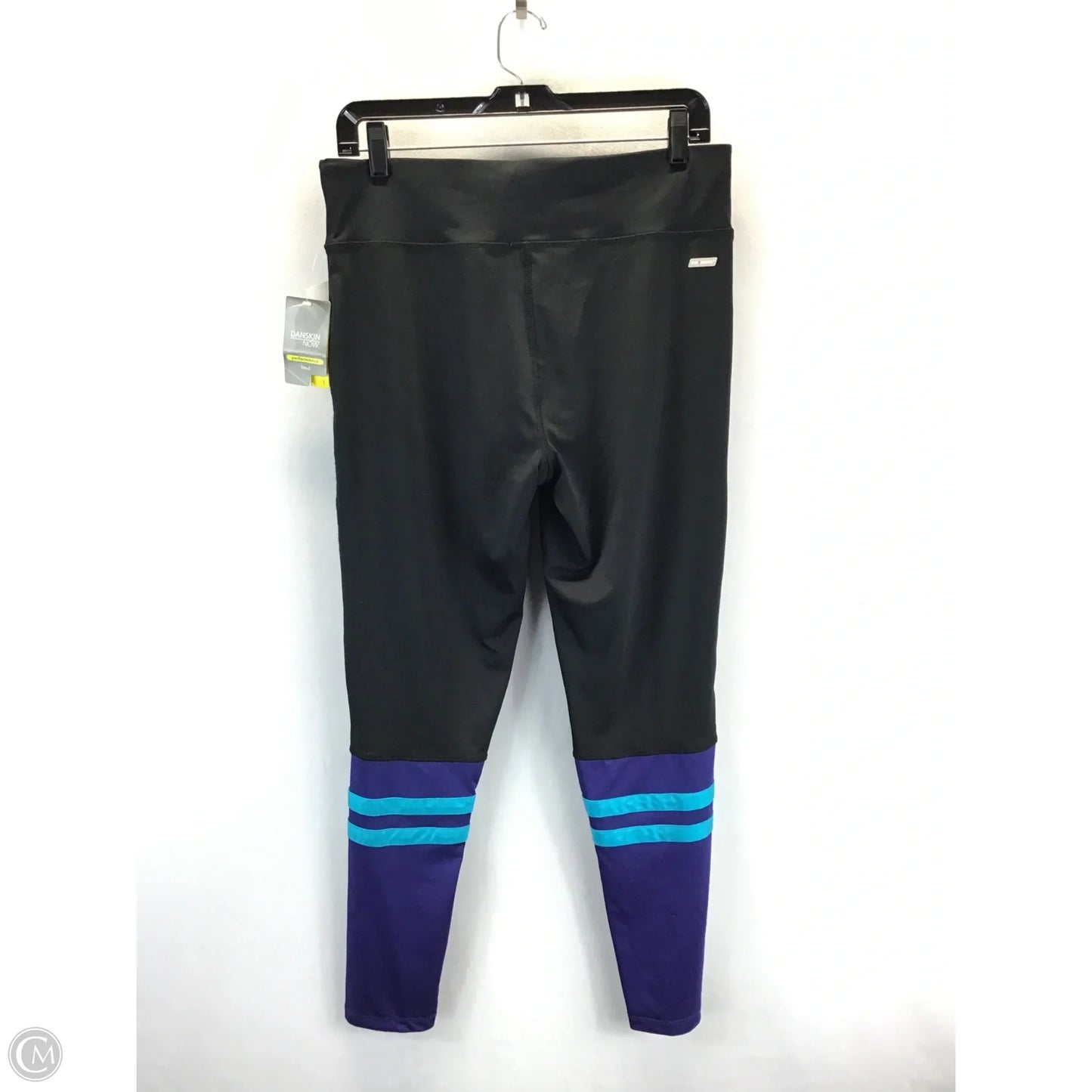 Athletic Leggings By Danskin In Black & Blue, Size: L