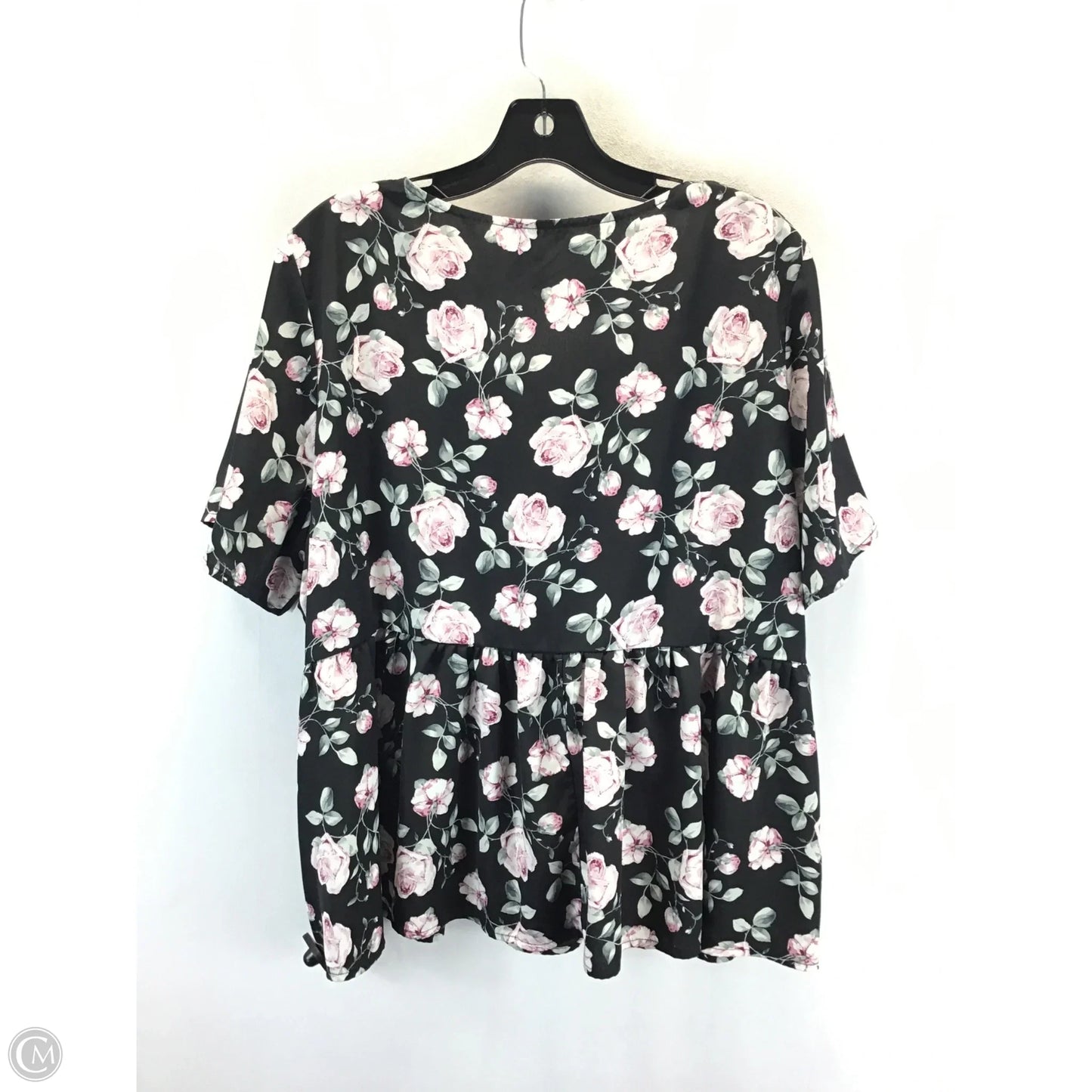 Top Short Sleeve By Shein In Floral Print, Size: 2x