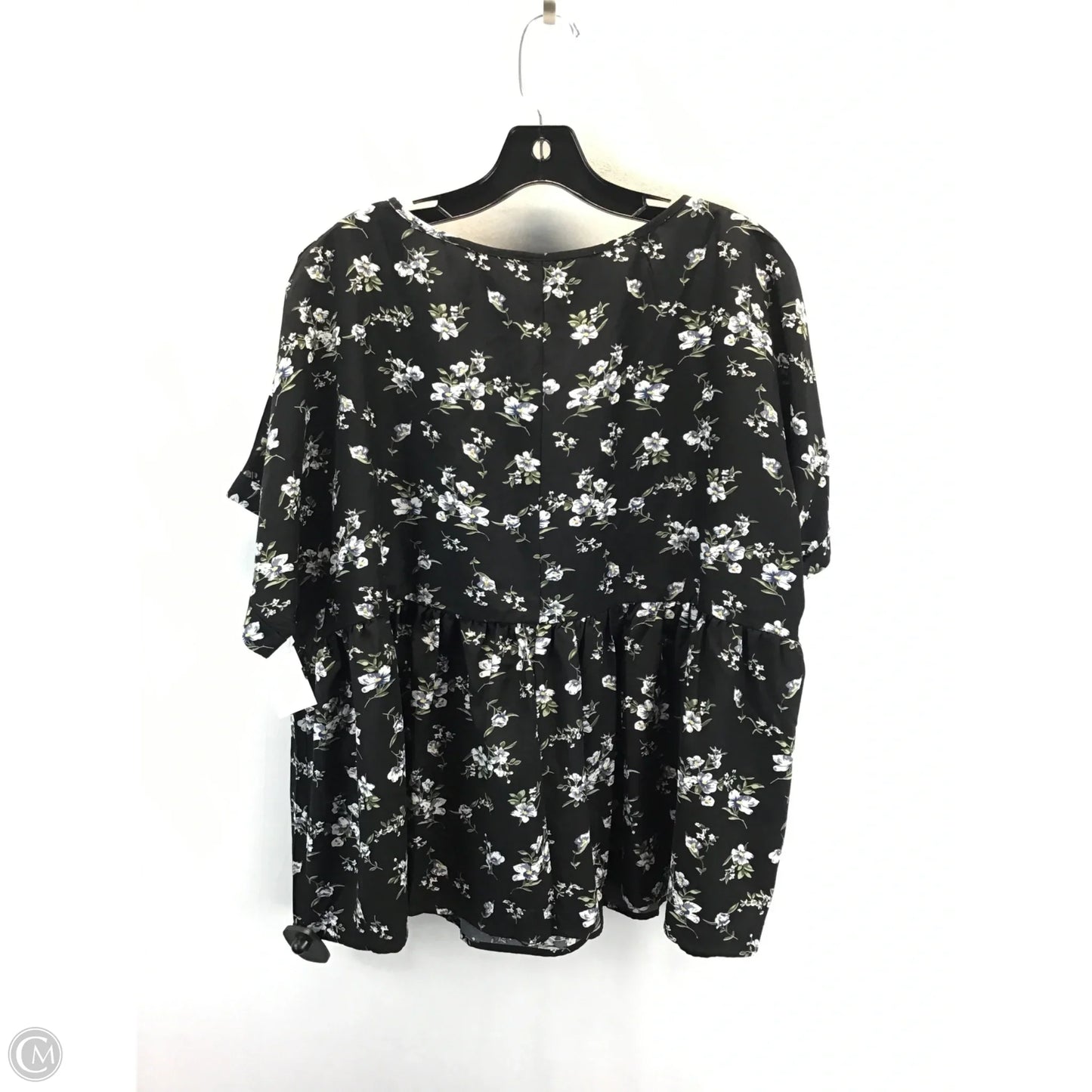 Top Short Sleeve By Shein In Floral Print, Size: 2x