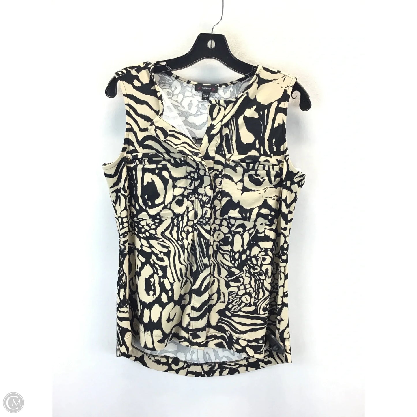 Top Short Sleeve By Express In Cream, Size: Xs