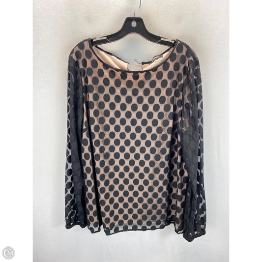 Top Long Sleeve By Nine West In Black & Pink, Size: Xl