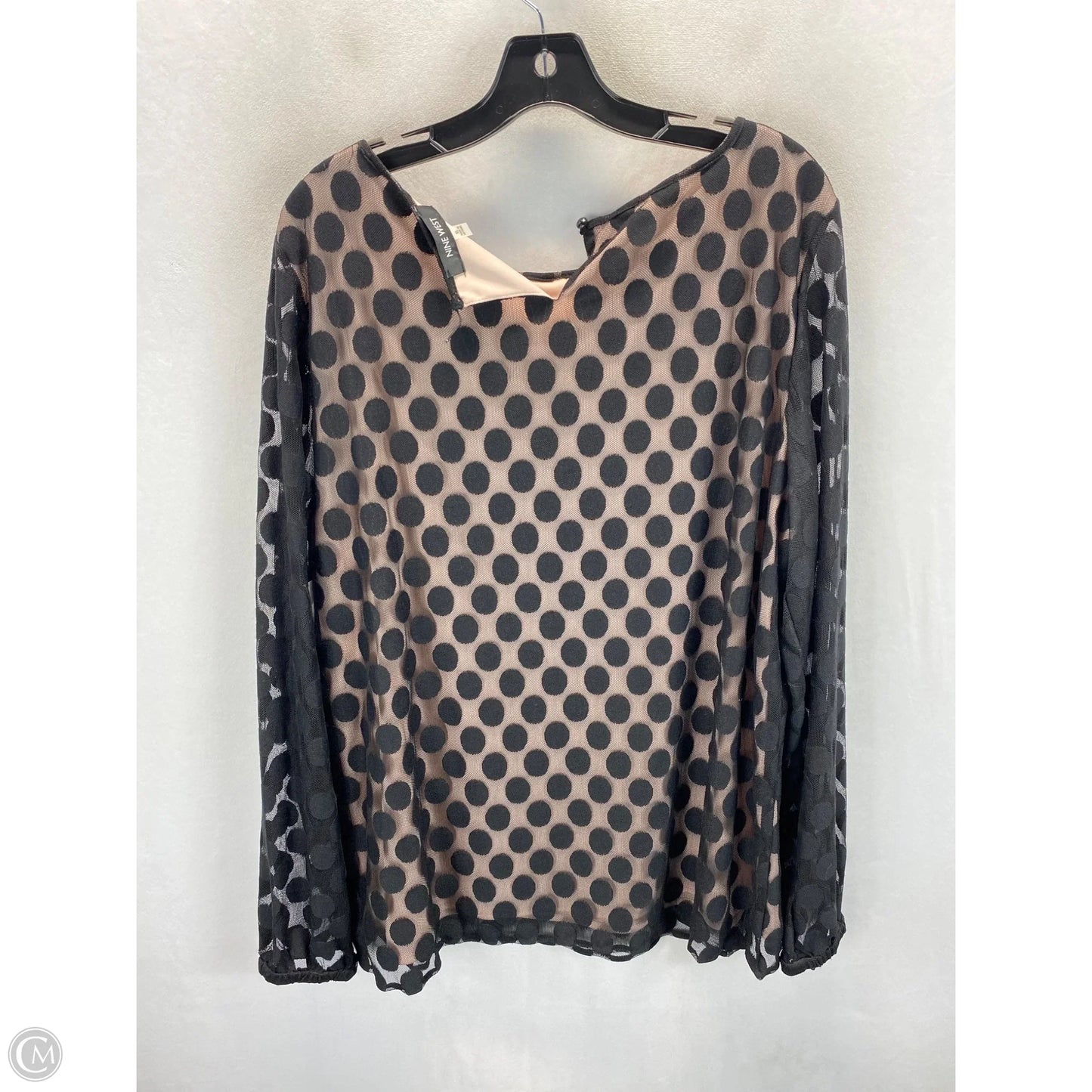Top Long Sleeve By Nine West In Black & Pink, Size: Xl