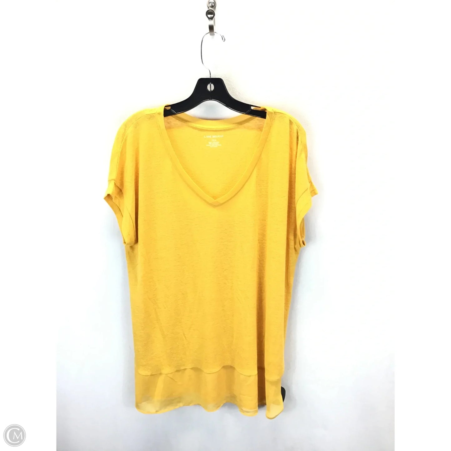 Top Short Sleeve By Lane Bryant In Yellow, Size: 14