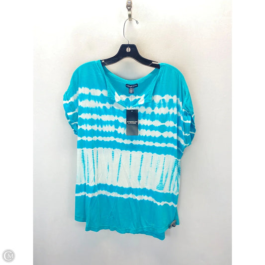 Top Short Sleeve By American Living In Blue & White, Size: M
