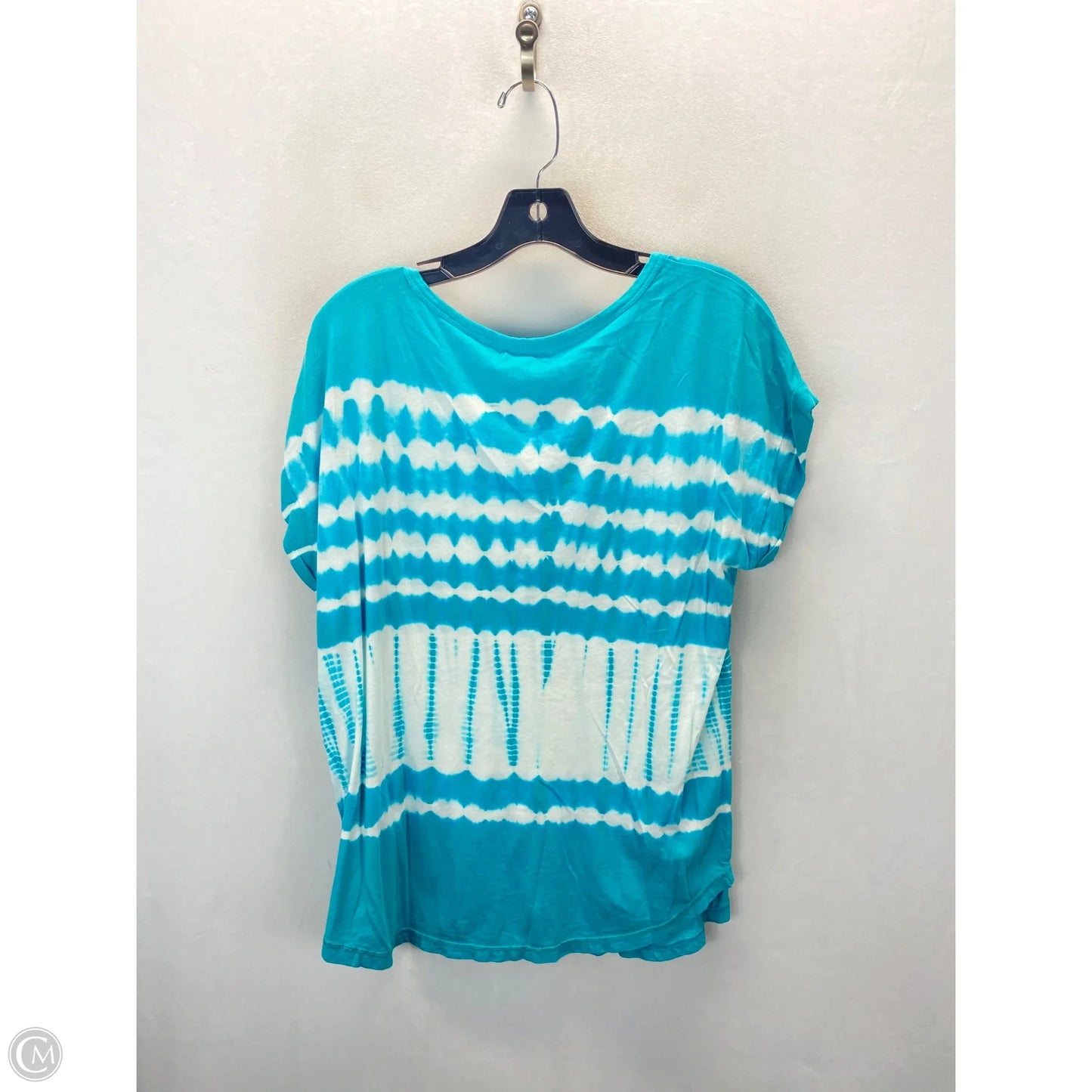 Top Short Sleeve By American Living In Blue & White, Size: M