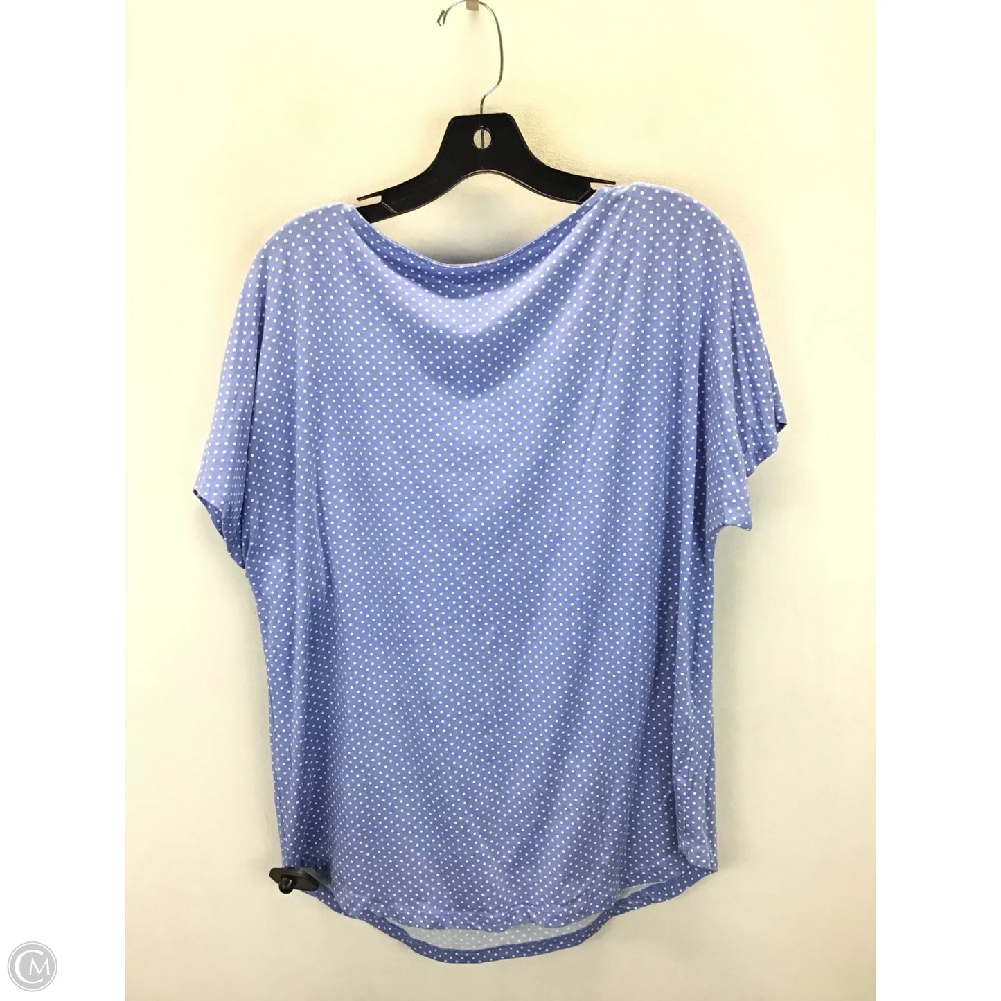 Top Short Sleeve By Lands End In Blue & White, Size: L