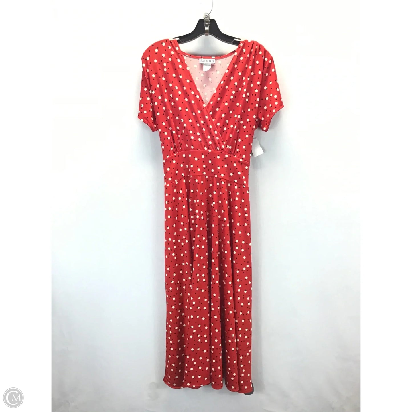 Dress Casual Midi By Clothes Mentor In Polkadot Pattern, Size: 2x