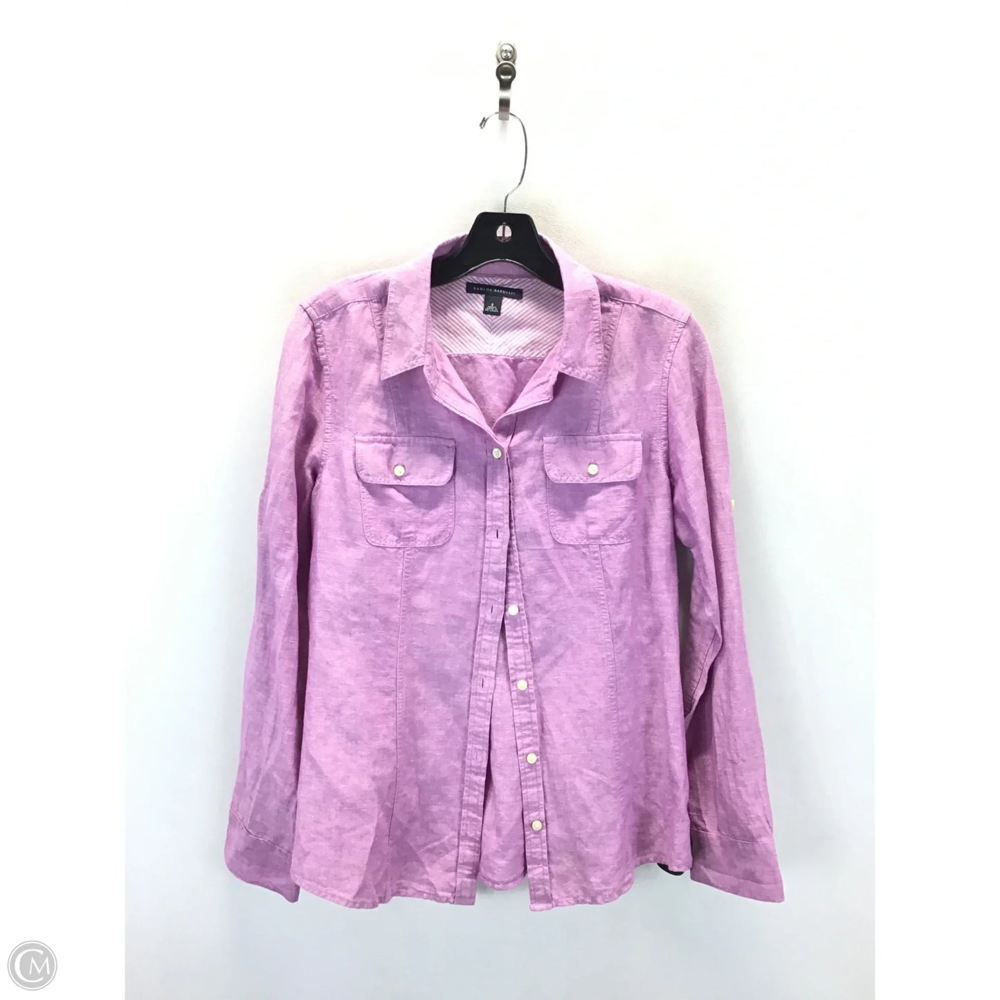 Top Long Sleeve By Banana Republic In Purple, Size: 8