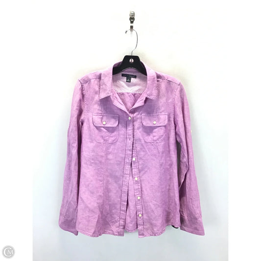 Top Long Sleeve By Banana Republic In Purple, Size: 8