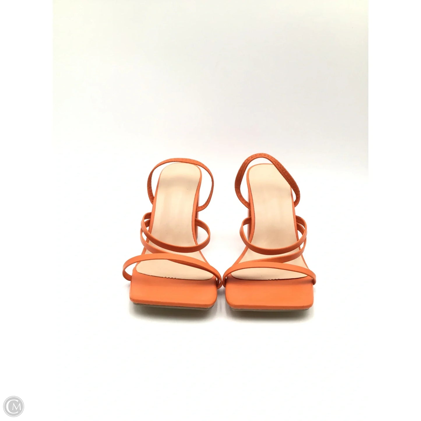 Sandals Heels Block By Clothes Mentor In Orange, Size: 7.5
