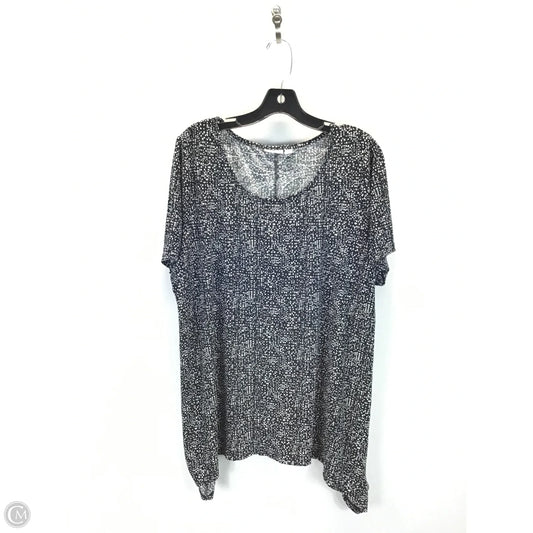 Top Short Sleeve By Croft And Barrow In Black & White, Size: 1x