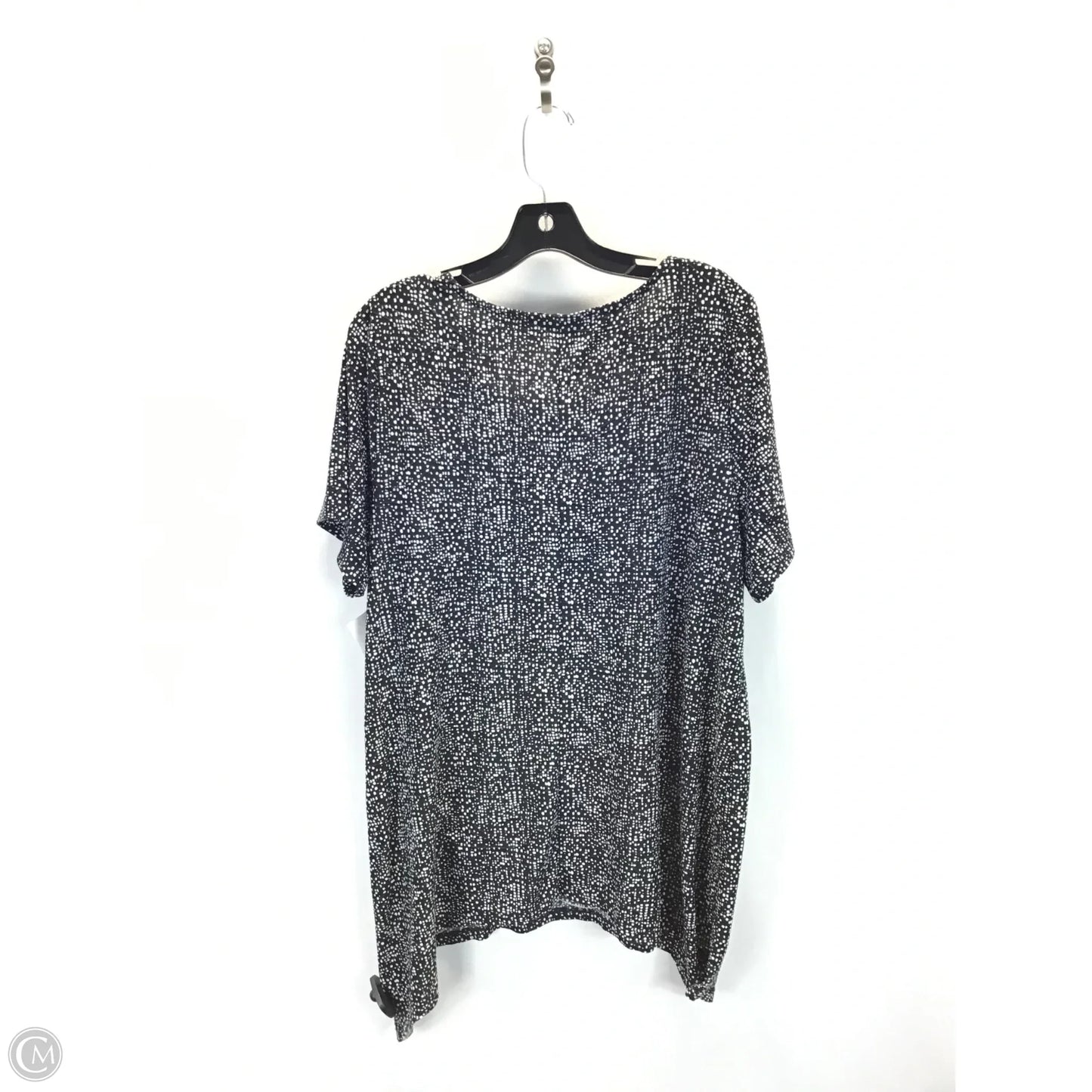 Top Short Sleeve By Croft And Barrow In Black & White, Size: 1x